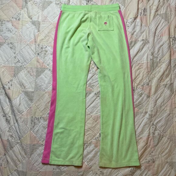 lilly pulitzer vintage y2k green and pink flare pants butt pocket size small - Picture 7 of 8